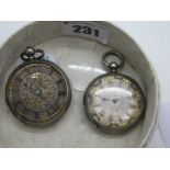 A Highly Decorative Openface Pocketwatch, the circular dial with Roman numerals in engine