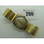 Certina; A Vintage 9ct Gold Cased Gent's Wristwatch, the signed dial with Arabic numerals and
