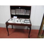 A Twelve Setting Canteen of Kings Pattern Plated Cutlery, including steak knives, cake slices,