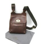 Mulberry; A Small Brown Leather Antony Shoulder Bag, with gold tone hardware, logo fabric lining,