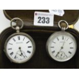 A.W.W. Co Waltham Mass; A Hallmarked Silver Cased Openface Pocketwatch, the signed white dial with