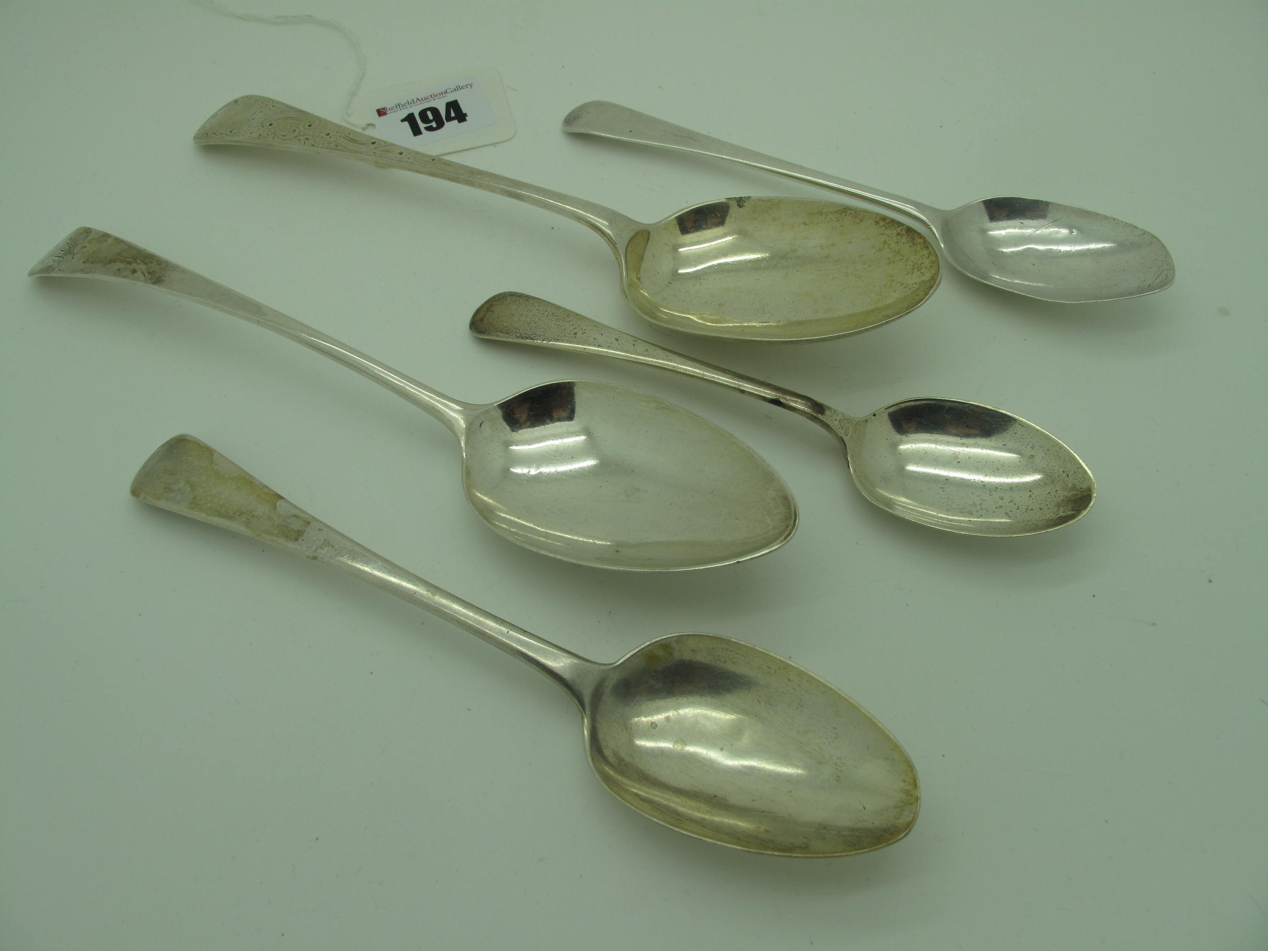 A Hallmarked Silver Old English Pattern Table Spoon, London 1798; together with another hallmarked