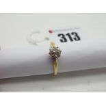 A Single Stone Diamond Ring, the old cut stone claw set between tapered shoulders, stamped "Plat &