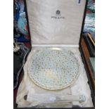 A Copeland Spode Pottery Wedding Cake Plate Made for Mappin & Webb, with gilt floral decoration on