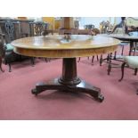 A XIX Century Mahogany Breakfast Table, with circular top, moulded edge, hexagonal and trefoil