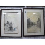 R.H.Carr 'Neepsend Lane' and 'Attercliffe', pair of watercolours, 33.5 x 22.5cm, signed and dated,