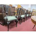 A Set of Eight Early XX Century Mahogany Dining Chairs, (two carver, six single), shaped top rail,