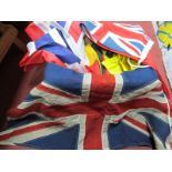 A Vintage Union Jack Flag, and other flags etc:- One Box