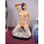 A Peggy Davies Erotic Figurine 'Megan', an artists original colourway 1/1 by M. Jackson, 24cm high.