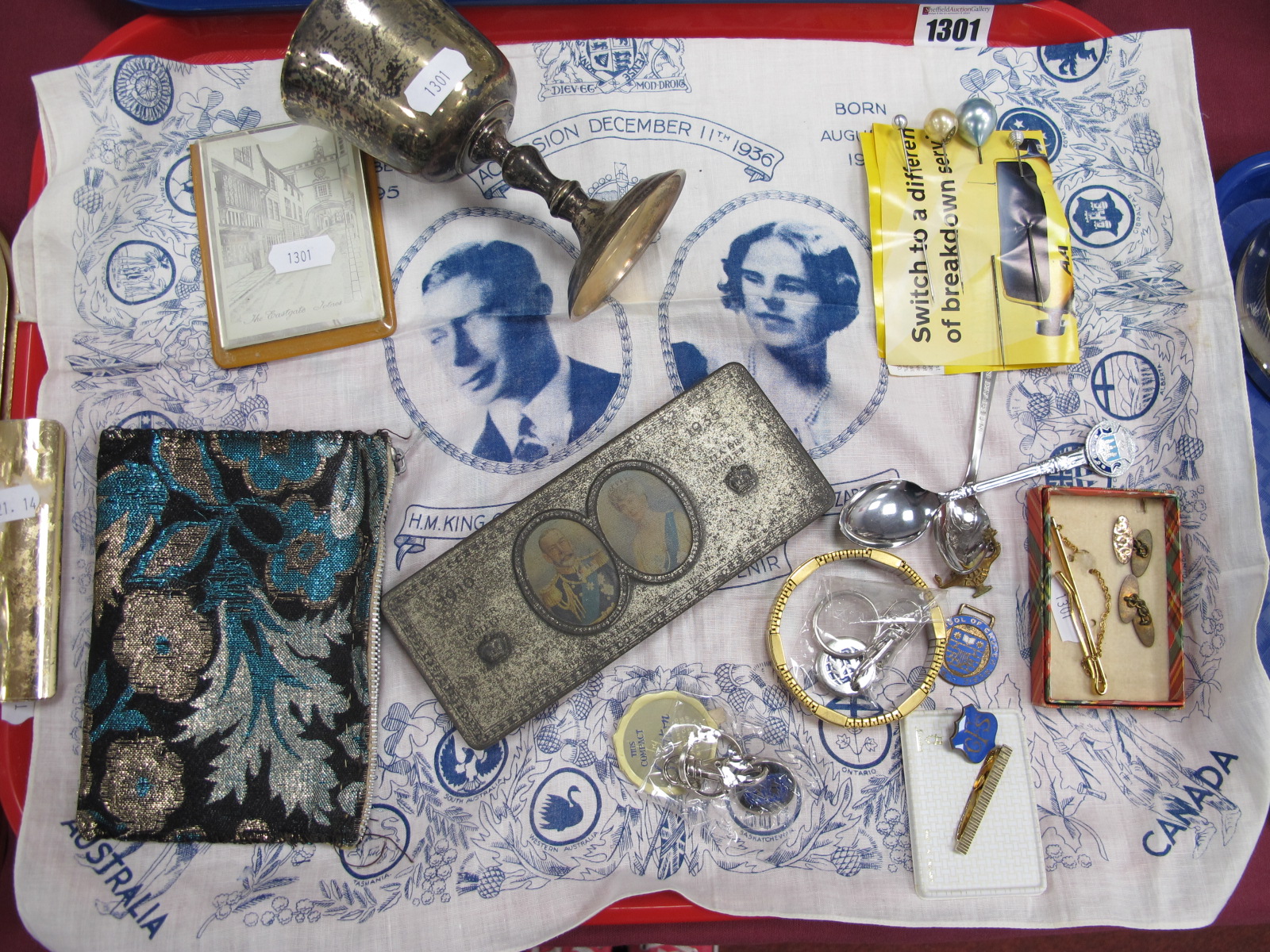 Accession December 11th 1936 Coronation Souvenir Handkerchief, depicting H.M George VI and H.M Queen