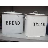 Two Enamelled Bread Bins.