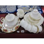 Royal Albert Val D'or Pattern Teaware, six place settings plus teapot, milk, sugar and two cake