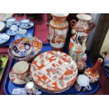 Oriental, Imari, Kutani and other pottery:- One Tray