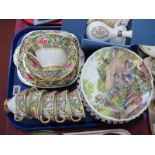 Windsor Floral Teaware, Royal Albert and other plates, Wedgwood vase:- One Tray