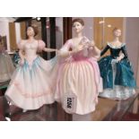 Royal Doulton Figurines - Lindsay HN3645, 'Elenor' HN3906 and 'Janine' HN2461. (3)