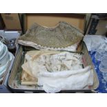 A Small Quantity of Lace, Lace Trim, Table Mats etc. in a suitcase.