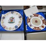 Spode Collectors Plates, 'U.S. Marines', 'Lindisfarne'. 'Westminster Abbey', 'Tewkesbury', 'Queen