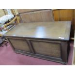 Oak Blanket Chest, with twin panelled fascia, 122cm wide.