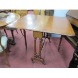 Heal & Son of London Edwardian Mahogany Sutherland Table, with curved corners to drop leaves, on