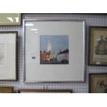 Tony Houghton - Southwold sketch, watercolour, signed lower right, 19cm square.