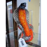 An Anita Harris Cobra Venomous Snake, gold signed, 21cm high.