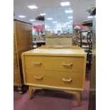 E. Gomme for G-Plan Light Oak Dressing Table, having twin drawers on splayed legs, 76cm high.