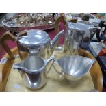 Picquot Ware Four Piece Tea Service; together with matching tray.