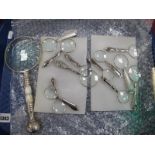 Thirteen Magnifying Glasses, of varying strengths:- One Tray