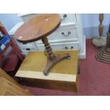 Elm Tripod Table, 53cm high; tool box. (2)