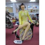 A Peggy Davies 'Clarice Teatime' Figurine, an artists original colourway 1/1 by Victoria Bourne,