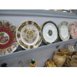 Royal Crown Derby 'Red Aves' and 'Green Derby Panel' Dinner Plates, Doulton 'Carlyle', Limoges and