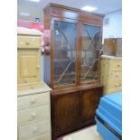 Allen & Appleyard Mahogany Display Cabinet, with dentil cornice, astragal upper doors over
