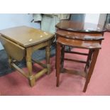 Oak Drop Leaf Coffee Table, nest of mahogany coffee tables. (2)