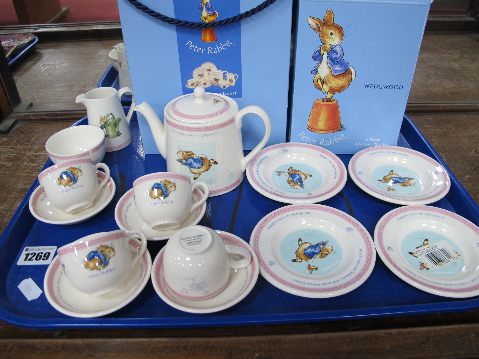 Wedgwood Peter Rabbit Nursery Teaware, of fifteen pieces.