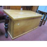 A XIX Century Pine Blanket Chest, with inner candle compartment, 90cm wide.