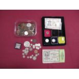 A Collection of Coins, Medallions, Banknotes, including G.B. Pre-Decimal and Overseas Coins, South