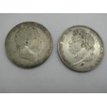 George III Crown, 1820 (poor), George IV crown 1821 (inscribed on obverse I.R).