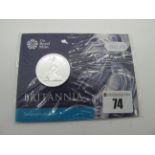 The Royal Mint Britannia 2015 UK £50 Fine Silver Coin, presented in original packaging.