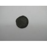 An Unidentified and Unattributed Bronze Coin of Unknown Origin and Date, Rev: crowned portrait