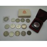 Canadian Coin Interest, to include Fifty Cents 1944, 1950, 1953, 1958 Regina Town Hall medallion,