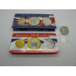 The Royal Mint Britain's New Coinage Three Coin Presentation Packs, 2004, 2005, plus a UK 1981