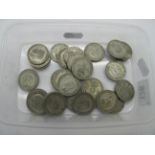 Approximately Three Pounds (Total Face Value) of Pre-1947 Two Shillings/Florins, all from