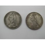 Two Queen Victoria Double Florins, both dated 1889.