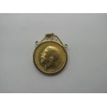 George V Sovereign, 1912, loose set within pendant mount (9.7g).