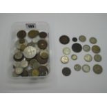 A Quantity of Mainly Overseas Coins, to include Swiss 2 Francs 1961, Vatican 2 soldi 1867 'R'.