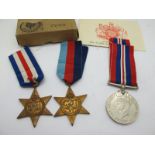 A WWII Casualty Group of Three Medals, comprising War Medal, France Germany Star, 1939-45 Star to