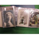 An Album of Early XX Century Picture Postcards, to include greetings, glamour, actresses, poem cards