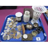 Assorted Coins, a XIX Century Ladies fob watch; case stamped "0.935"; Lladro geisha design vase,