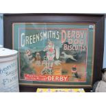 An Original 'Greensmiths Derby Dog Biscuits' Car Advertising Sign, depicting a circus scent,