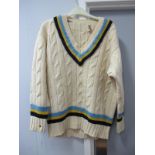 Cricket - Eyre Knit Pure Wool Yorkshire Matchworn Sweater, purportedly for Barrie Leadbeater, having